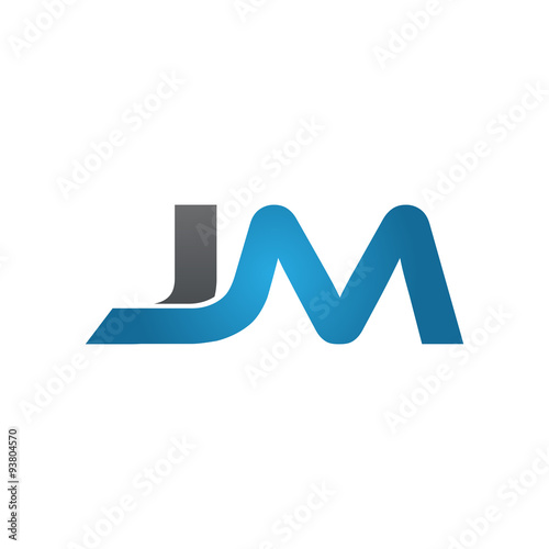 JM company linked letter logo blue
