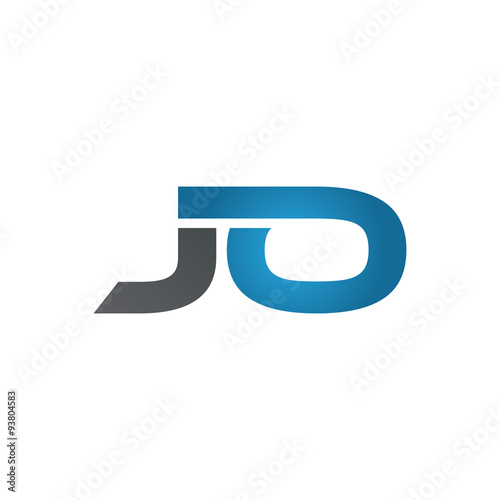 JO company linked letter logo blue