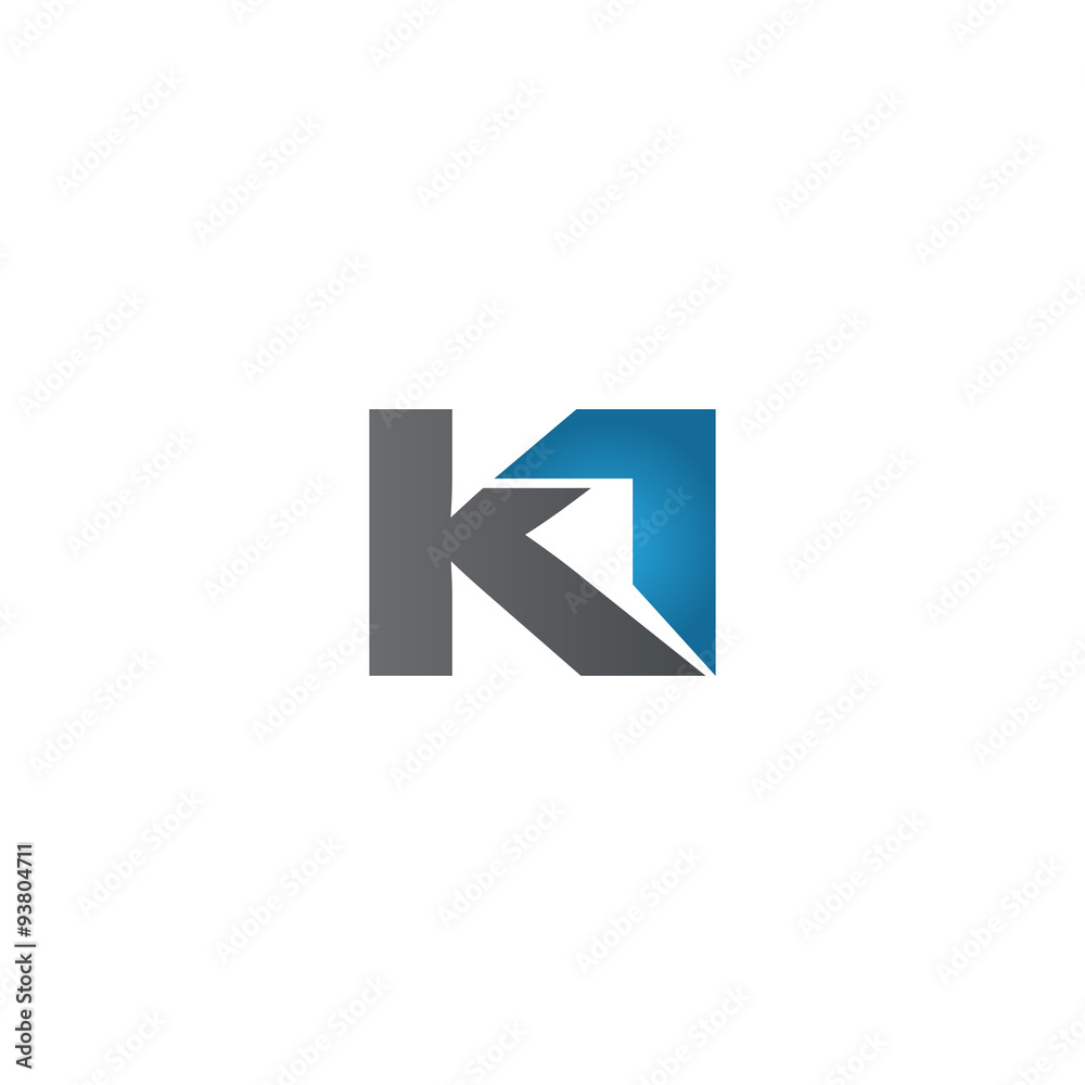 KI company linked letter logo blue