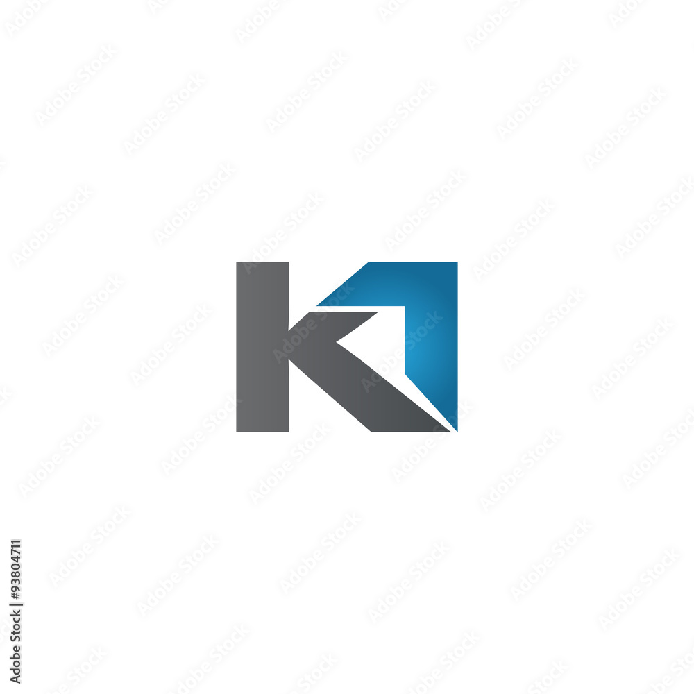 KI company linked letter logo blue KI company linked letter logo blue