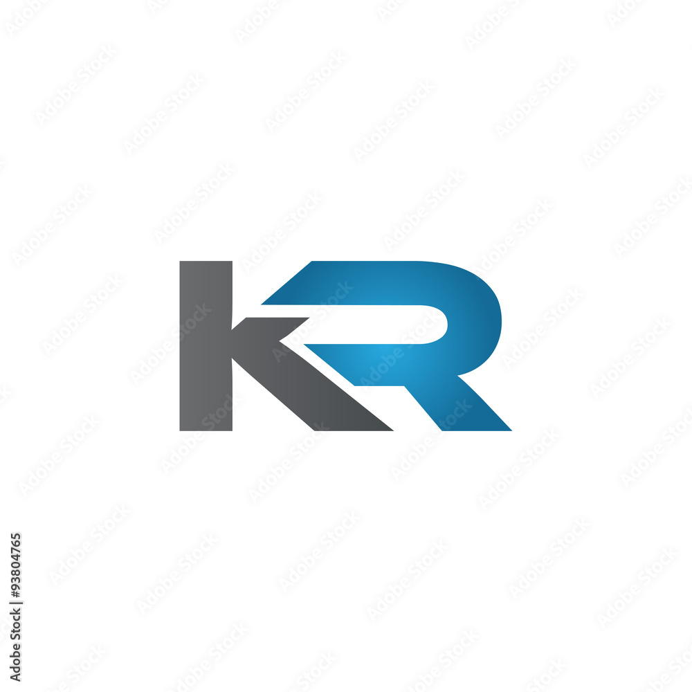 KR company linked letter logo blue KR company linked letter logo blue