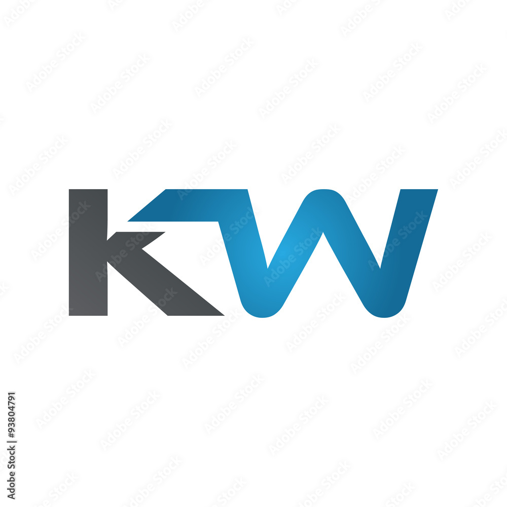 KW company linked letter logo blue KW company linked letter logo blue