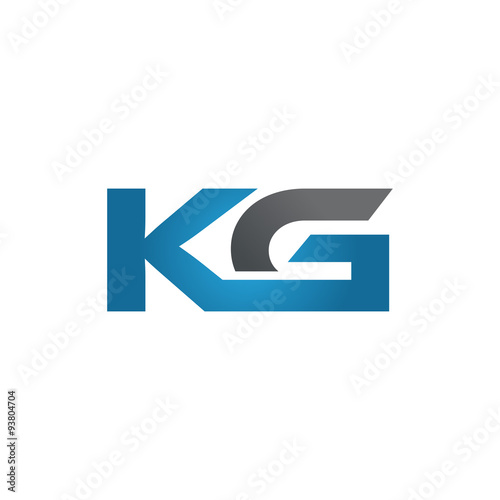 KG company linked letter logo blue