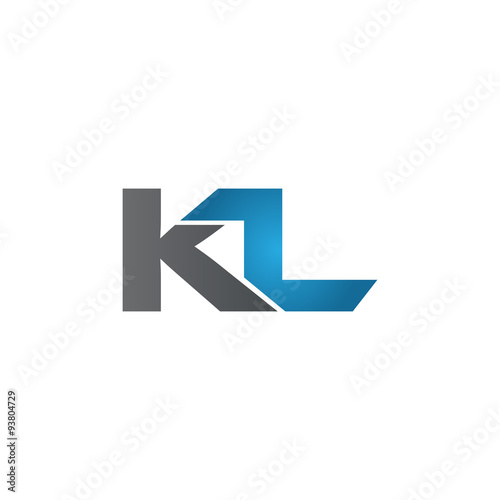 KL company linked letter logo blue