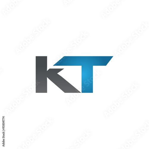KT company linked letter logo blue