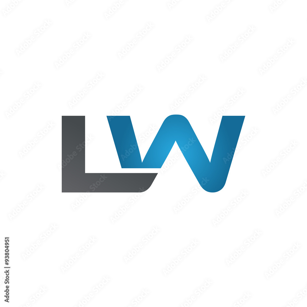 LW company linked letter logo blue LW company linked letter logo blue