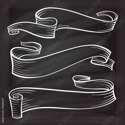 Wallpaper Mural Vector scrolls set on the chalkboard  Torontodigital.ca