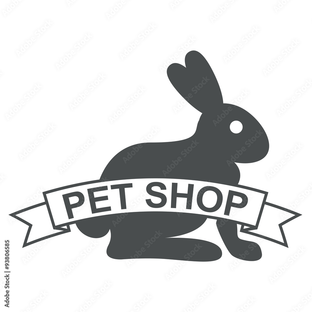 Fototapeta premium Icono plano cinta texto PET SHOP gris #2