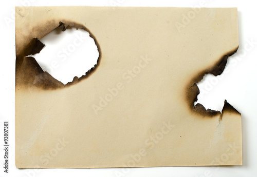 sheet of old burned paper