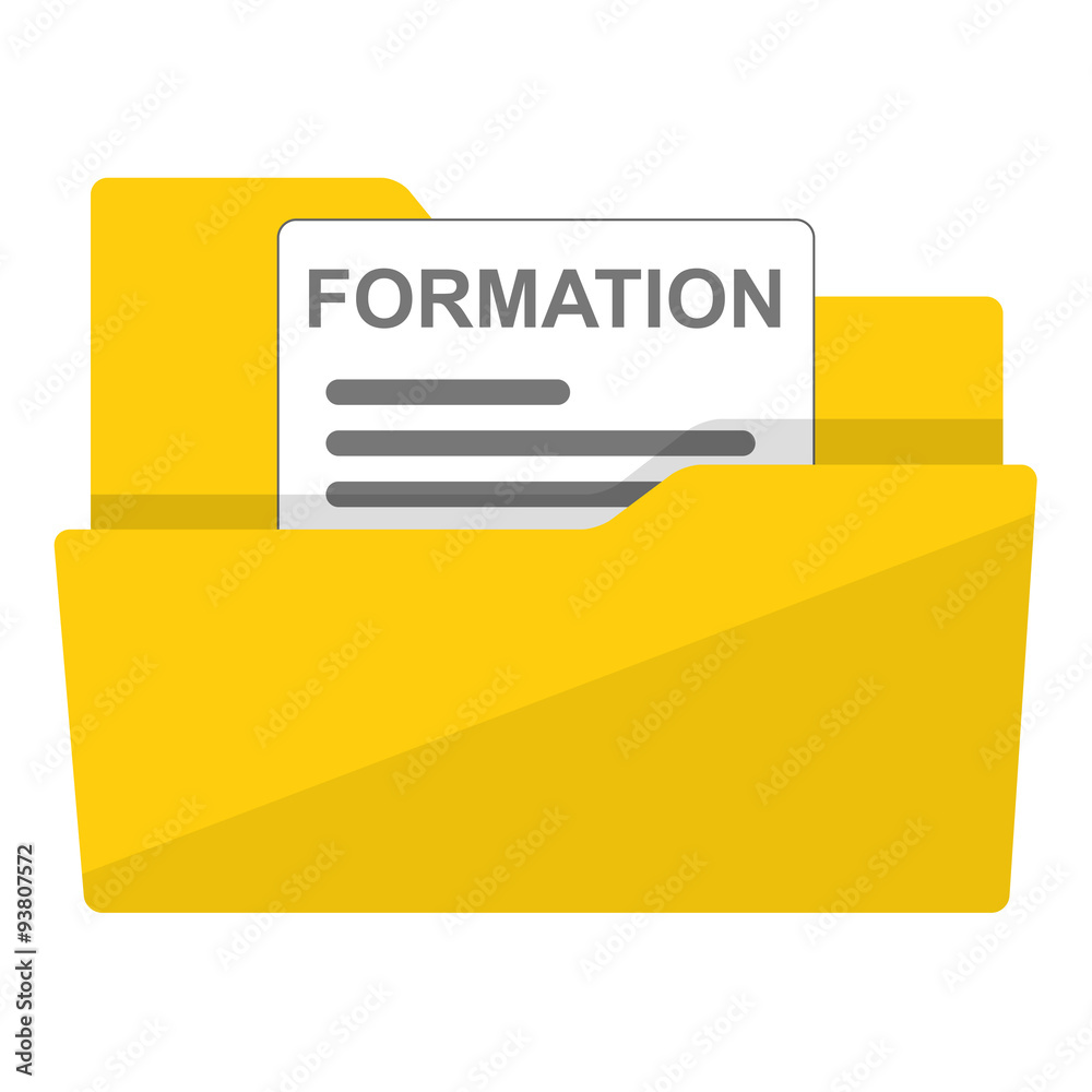 Icono plano texto FORMATION en carpeta Icono plano texto FORMATION en carpeta