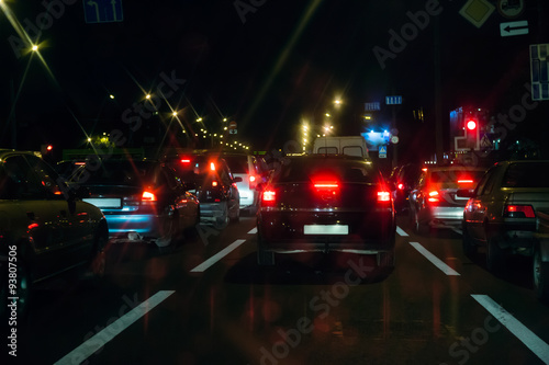 night traffic in the city photo