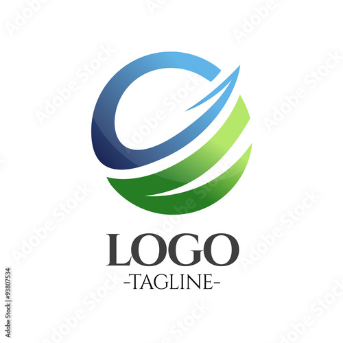 Global earth vector logo template