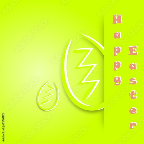 Easter white and green egg postcard