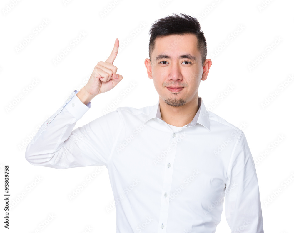 Businessman with finger point up Businessman with finger point up