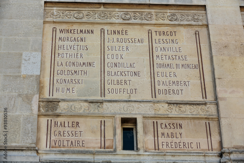 Paris - Sainte-Geneviève Library.  Public and university library in Paris. It was designed in Neo-Grec style by the architect Henri Labrouste (1801–1875). Place du Panthéon, Paris