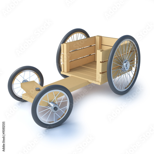 Quadro su tela 3d Wooden soapbox go cart