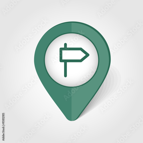 Road Signpost map pin icon