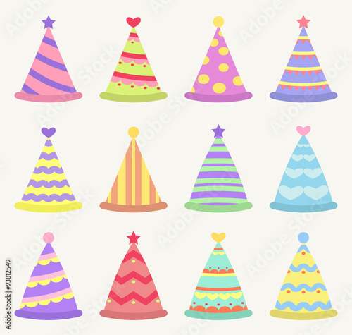 party hat set, a different textures.