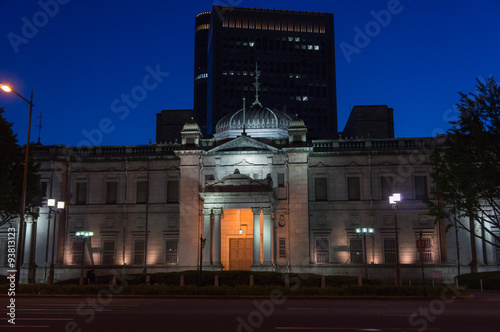 Building of The Bank of Japan Osaka Branch at Night. photo