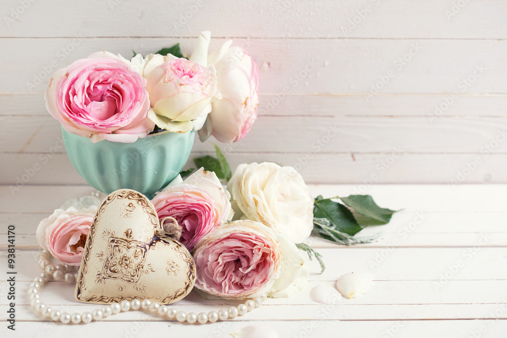 Background with sweet pink roses flowers Background with sweet pink roses flowers