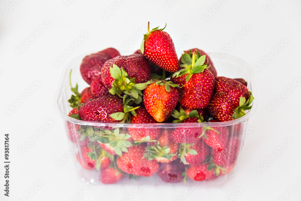 fresh strawberries in plastic package fresh strawberries in plastic package