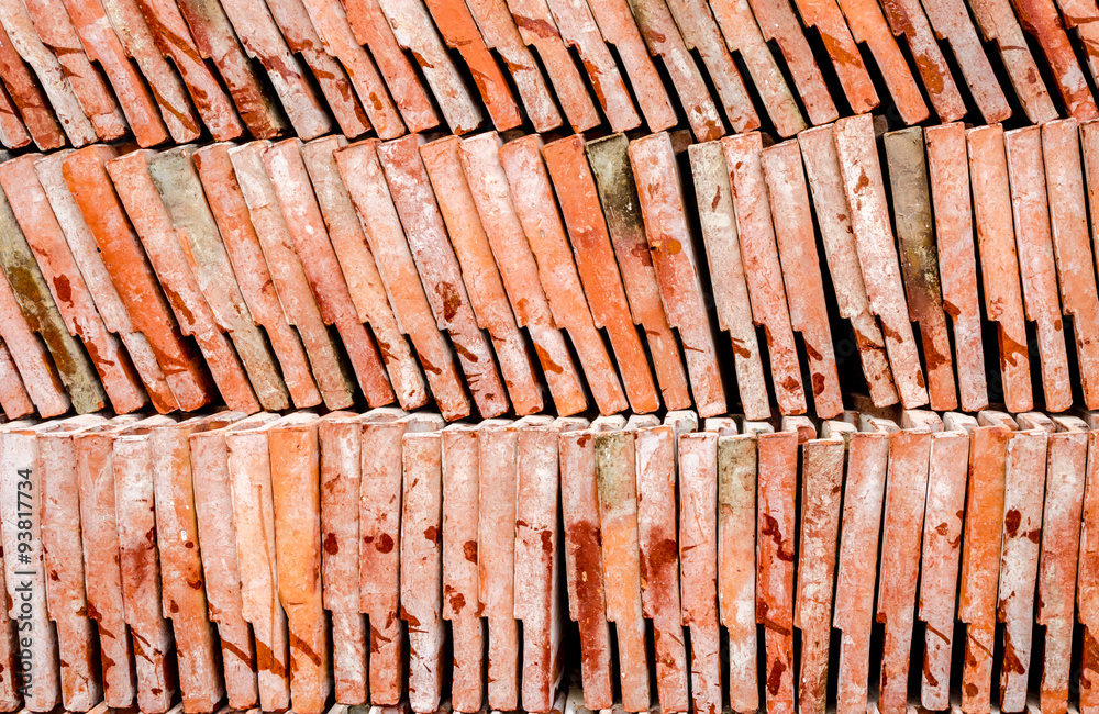 Old roof tiles background in Chinese temple