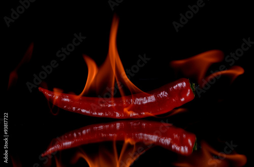 The chili pepper on the fire