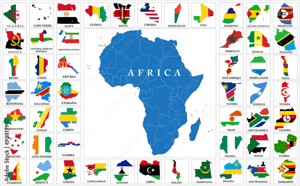 Africa countries flag maps