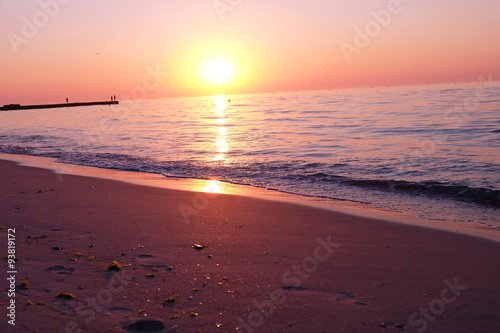 View of beautiful sunrise on the beach