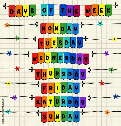 Days of the week - cartoon template
