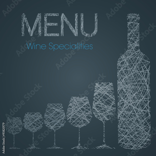 Wine list with wine specialties - blue and white edition