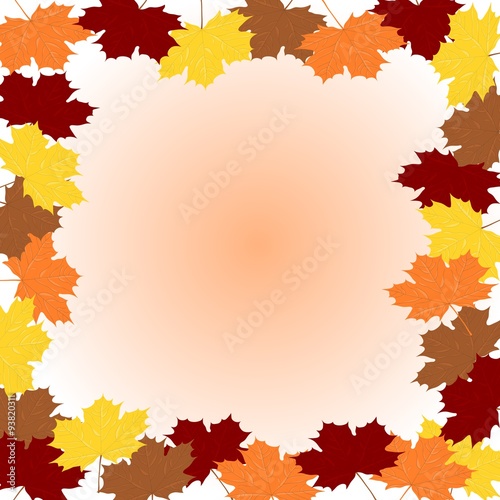 Four colors maple leafs illustration
