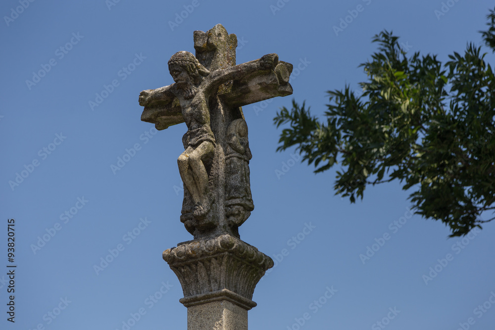 High cross in Palas de Rei on the Camino de Santiago