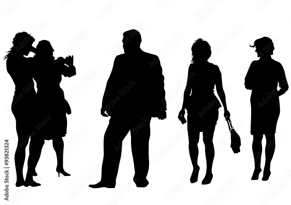 Man and women with a camera on white background