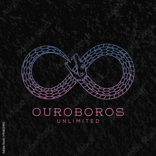 Abstract Vector Infinite Ouroboros Snake Symbol, Sign or a Logo