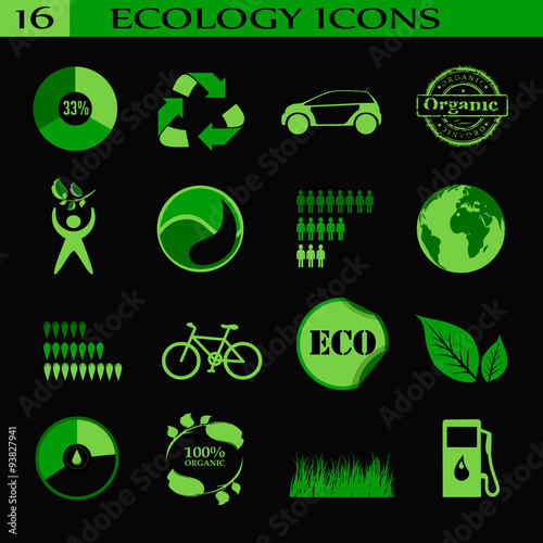 Ecology icons, emblem.