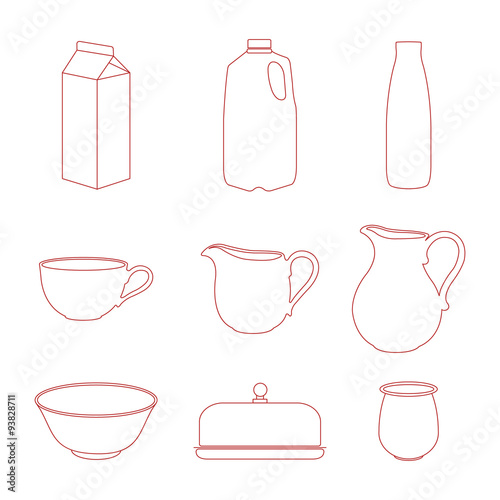Milk icons set.