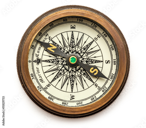 Vintage brass compass