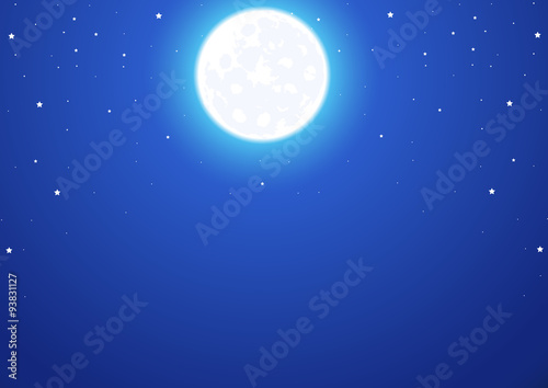 night sky with a full moon and stars