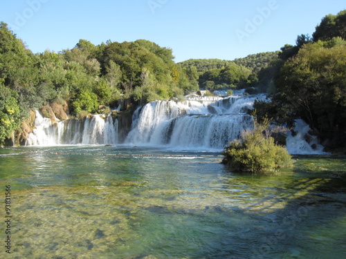 beautiful waterfall in Krka Nationalpark  Croatia