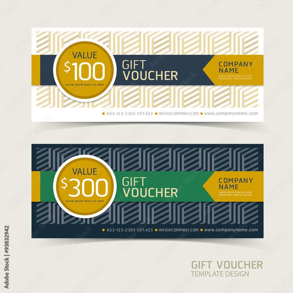 Obraz premium Gift voucher design template. Vector illustrations.