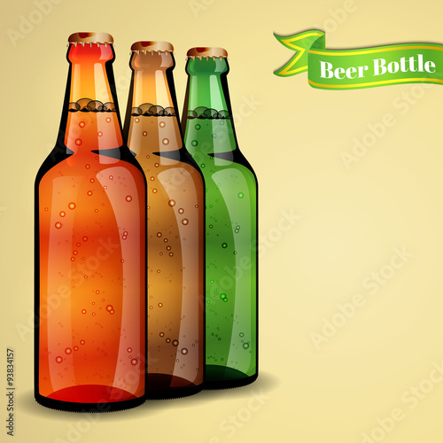 A vivid illustration of a beer bottle