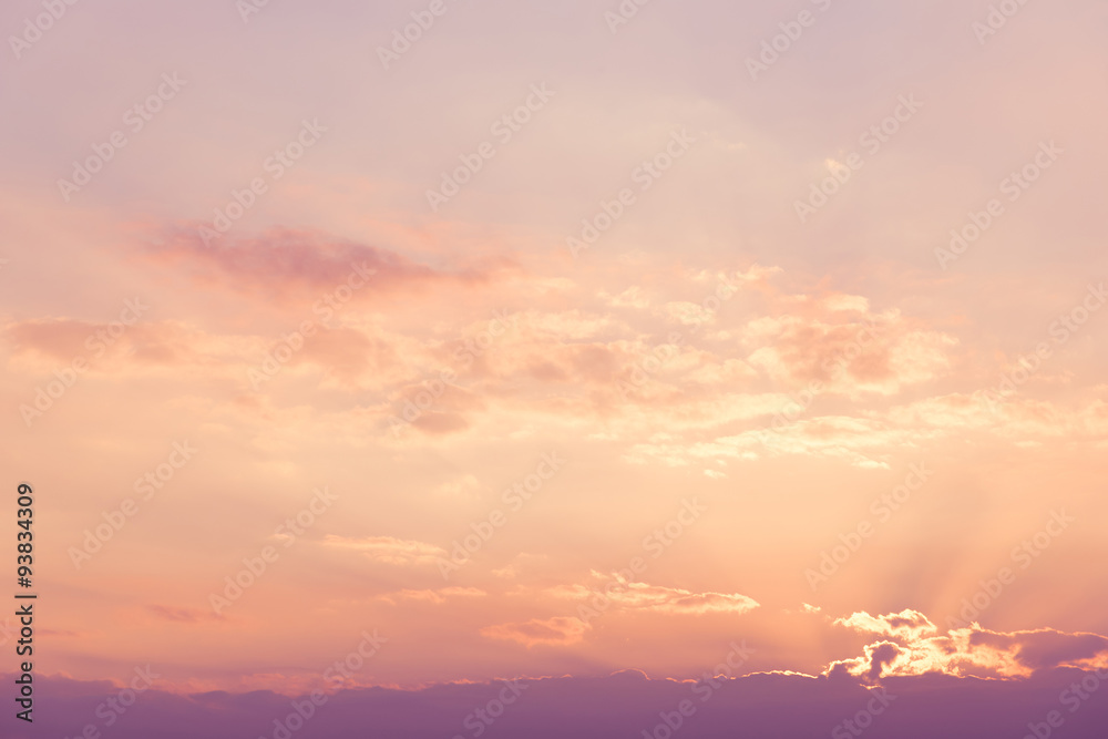 Beautiful sunrise sky in purple tone.