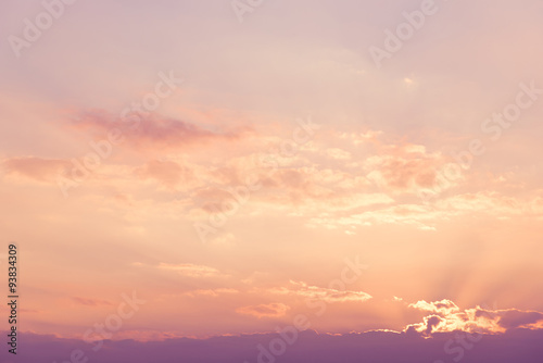 Beautiful sunrise sky in purple tone. © czchampz