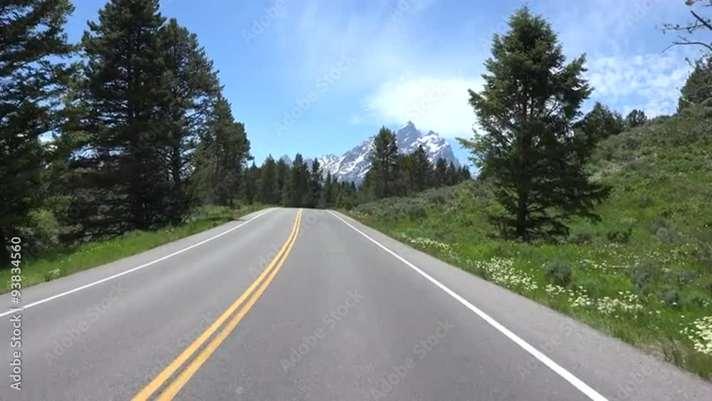 Driving POV beautiful Grand Teton Mountain range forest 4K Driving POV beautiful Grand Teton Mountain range forest 4K