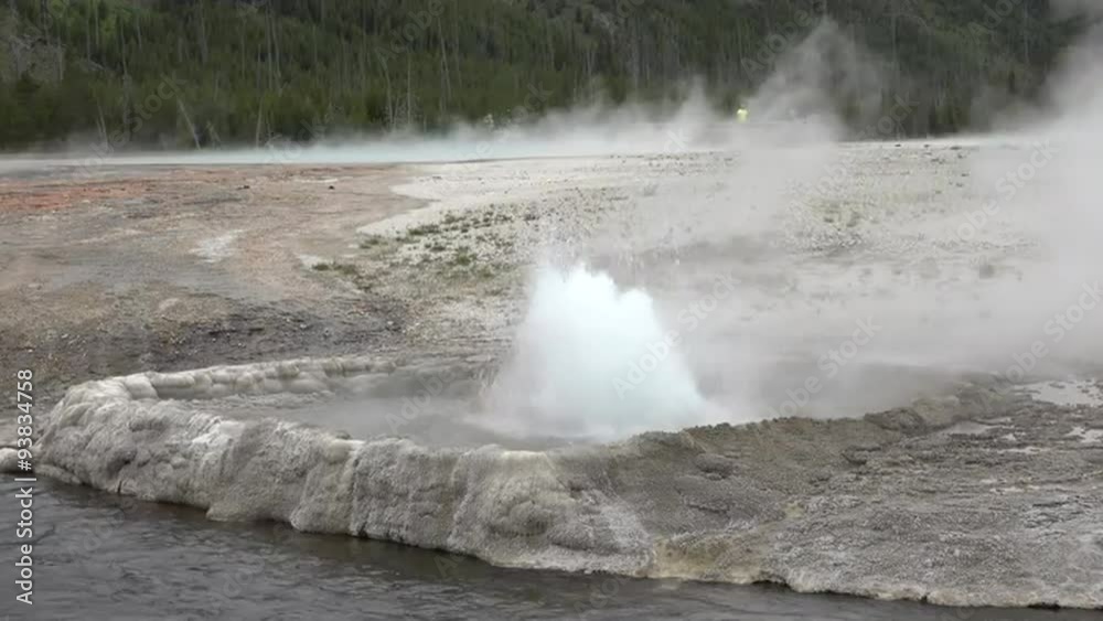 Active bubbler geysers Firehole River Yellowstone 4K Active bubbler geysers Firehole River Yellowstone 4K