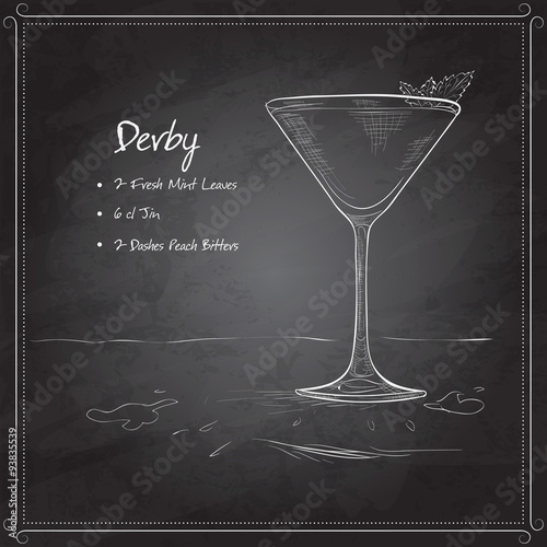 Cocktail derby on black board