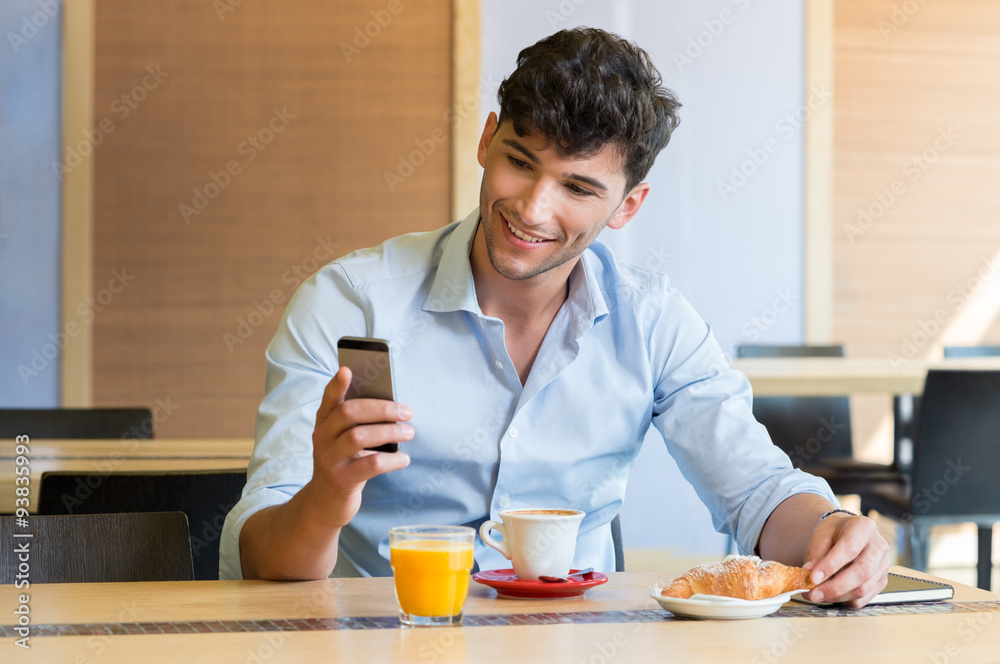 Man at breakfast table