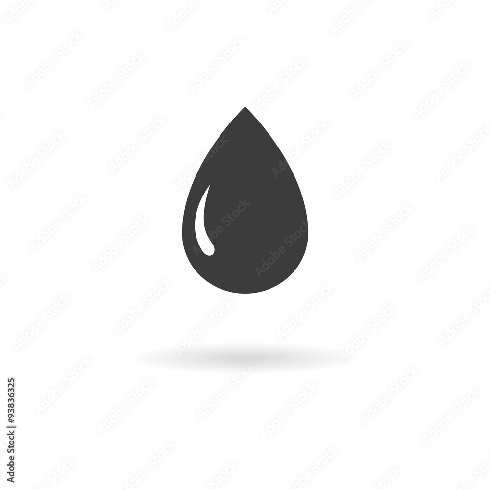 Dark grey icon for drop of water, oil, gas, petrol on white back Dark grey icon for drop of water, oil, gas, petrol on white back