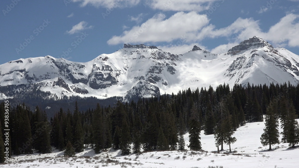 Rocky Mountains forest snow peaks clouds 4K 279 Rocky Mountains forest snow peaks clouds 4K 279